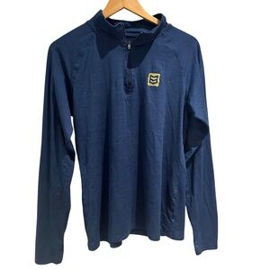 MTN OPS 1/4-Zip Performance Top Navy Blue Gold Logo Size Large